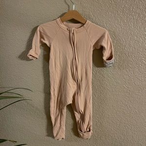 Goumikids footie in a light rose/beige color size 3-6m